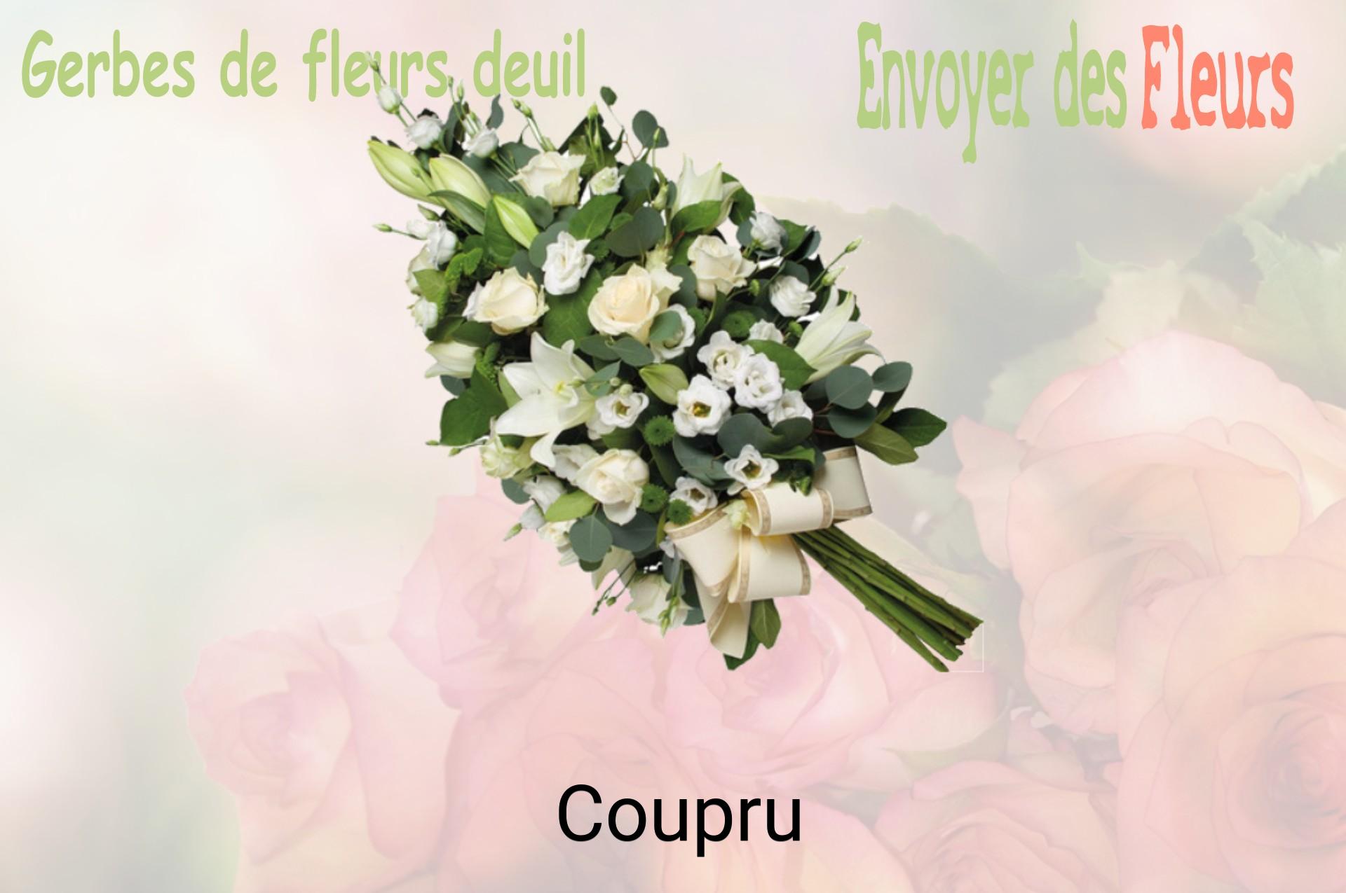 Gerbe de fleurs de deuil livrée à Coupru